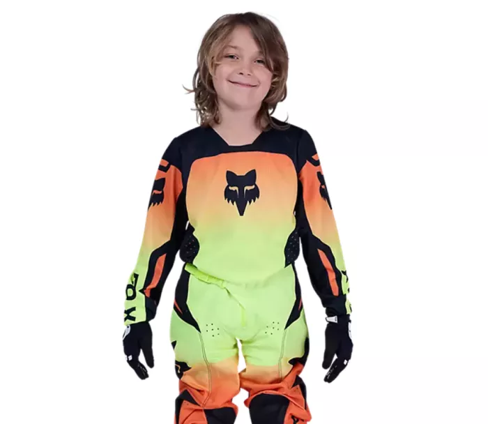 Koszulka dziecięca Fox 180 Shield Jersey Fluorescent Yellow