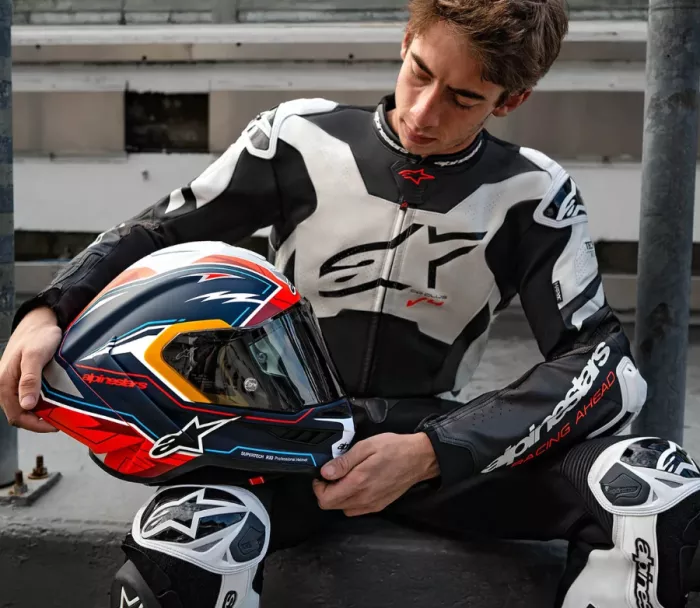 Kask motocyklowy Alpinestars Supertech R10 Pedro Acosta Le blue/red/white matt