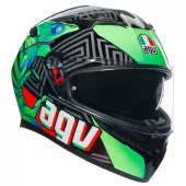 Kask motocyklowy AGV K3 E2206 KAMALEON BLACK/RED/GREEN