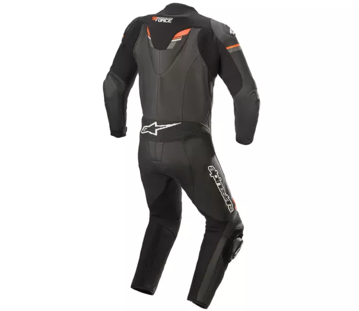 Jednoczęściowy kombinezon Alpinestars GP Force Chaser w kolorze czarno-czerwonym fluo