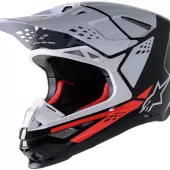 Kask motocrossowy Alpinestars Supertech M8 Factors czarny / czerwony / biały połysk