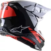 Kask motocrossowy Alpinestars Supertech M8 Factors czarny / czerwony / biały połysk