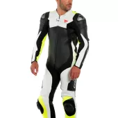 Kombinezon motocyklowy Dainese ASSEN 2 CZARNY / BIAŁY / ŻÓŁTY FLUO