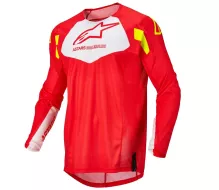 Koszulka motocrossowa Alpinestars Techstar Factory czerwono/biało/żółta rozmiar M