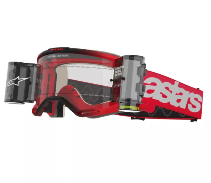 Gogle motocrossowe Alpinestars Vision 5 Blaze red/clear roll-off