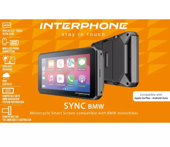 Wyświetlacz BMW Interphone – Apple CarPlay i Android Auto dla motocykli