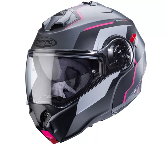 Kask motocyklowy Caberg Duke Evo Move matt gun metal/czarny/fuksja rozmiar S