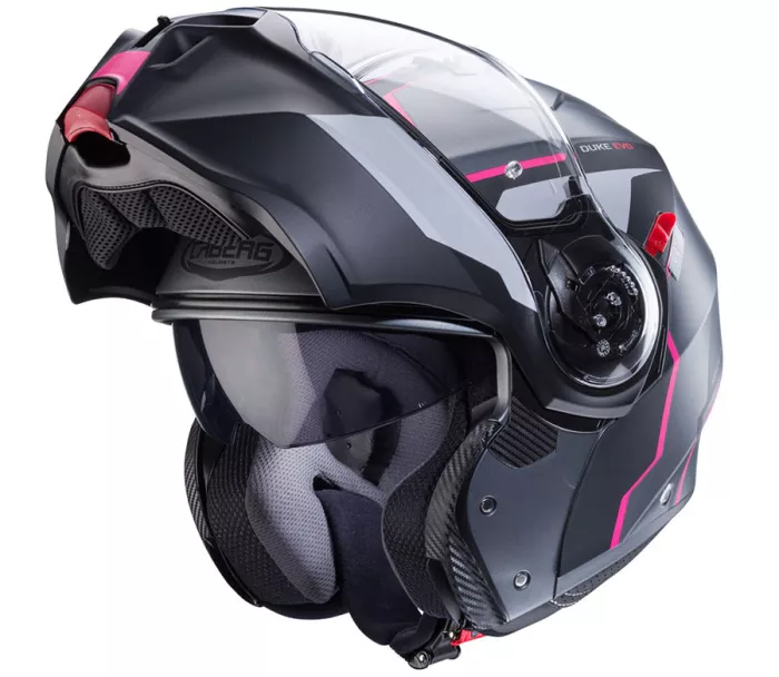 Kask motocyklowy Caberg Duke Evo Move matt gun metal/czarny/fuksja rozmiar S