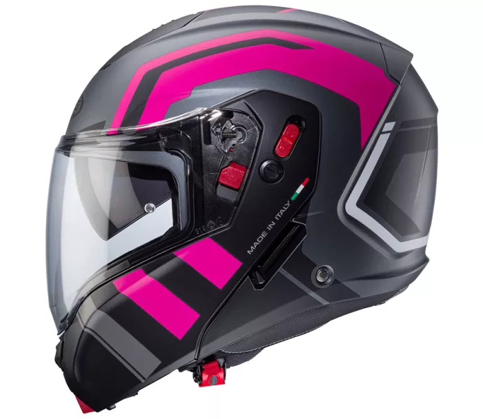 Kask motocyklowy Caberg Horus X Road matt gun metal/czarny/fuksja rozmiar M