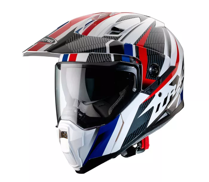 Kask motocyklowy Caberg XTRACE SAVANA biały / czerwony / niebieski rozmiar XL