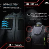 Damska kurtka motocyklowa Nazran Cavell Tech-Air czarna / szara / fluo