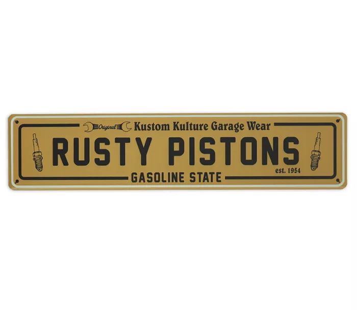 Metalowy znak Rusty Pistons RPMP03 Metal plate (gasoline state)