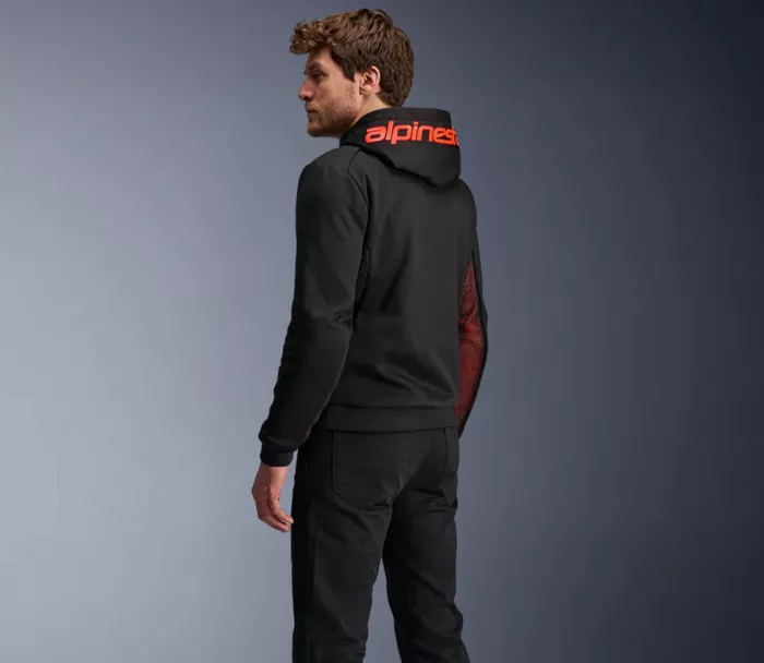 Męska bluza motocyklowa Alpinestars Chrome Air sport black/fluo red