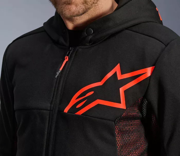 Męska bluza motocyklowa Alpinestars Chrome Air sport black/fluo red