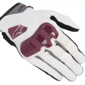 Rękawice motocyklowe damskie Alpinestars Chrome off white/burgundy
