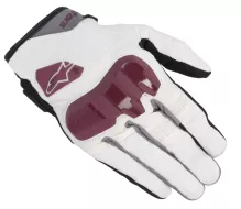 Rękawice motocyklowe damskie Alpinestars Chrome off white/burgundy