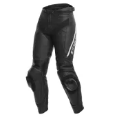 Damskie spodnie motocyklowe Dainese Delta 3 czarno/czarno/białe