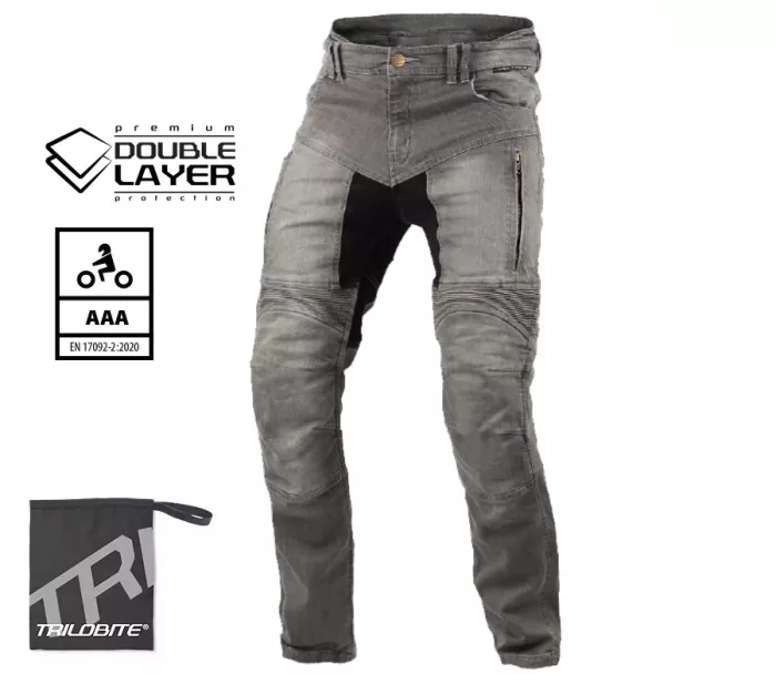 Spodnie męskie Trilobite Parado doublelayer AAA slim fit light grey level 2 (Rozszerzony)