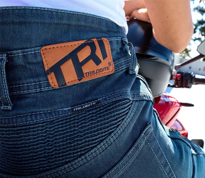 Jeansy motocyklowe damskie Trilobite Parado doublelayer AAA skinny fit blue level 2 (rozszerzony)