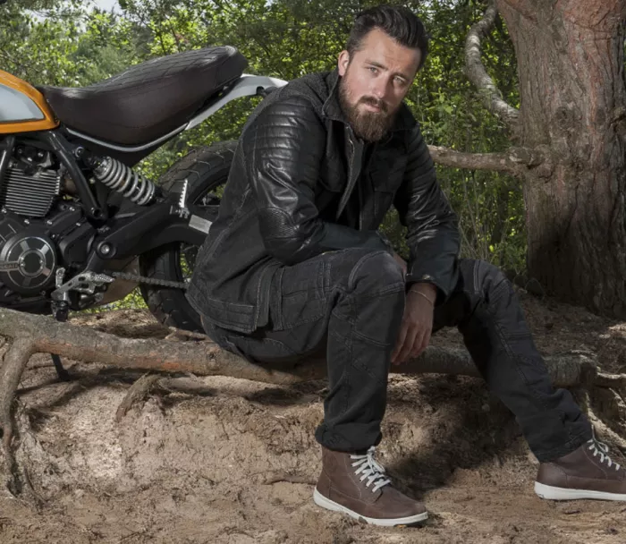 Jeansy Kevlar motocyklowe Trilobite Acid Scrambler męskie czarne rozmiar 42