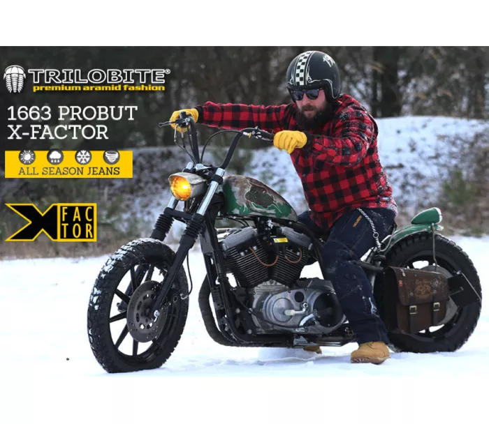 Jeansy Kevlar motocyklowe Trilobite PROBUT X-FACTOR męskie długie niebieskie rozmiar 42