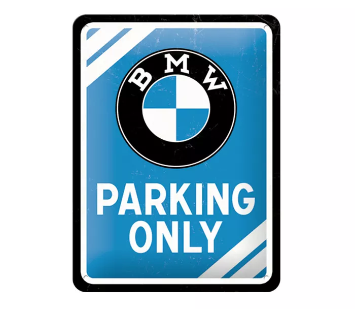 Plakatowa tabliczka blaszana – tylko parking BMW