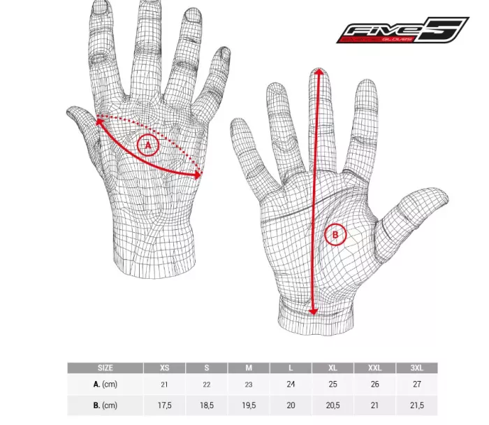Rękawiczki motocyklowe Five SportCity Evo czarne w rozmiarze 2XL