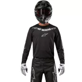 Koszulka MX Alpinestars Fluid grafitowo-czarno-srebrna