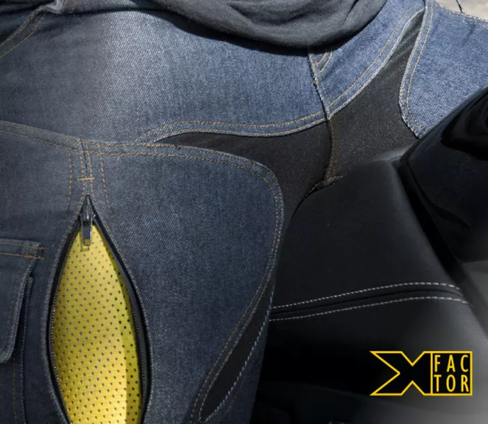 Damskie jeansy motocyklowe Kevlar Trilobite PROBUT X-FACTOR niebieskie