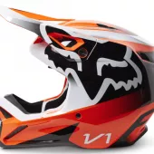 Kask motocrossowy Fox Yth V1 Leed Dot/Ece Fluo Pomarańczowy Rozmiar YS