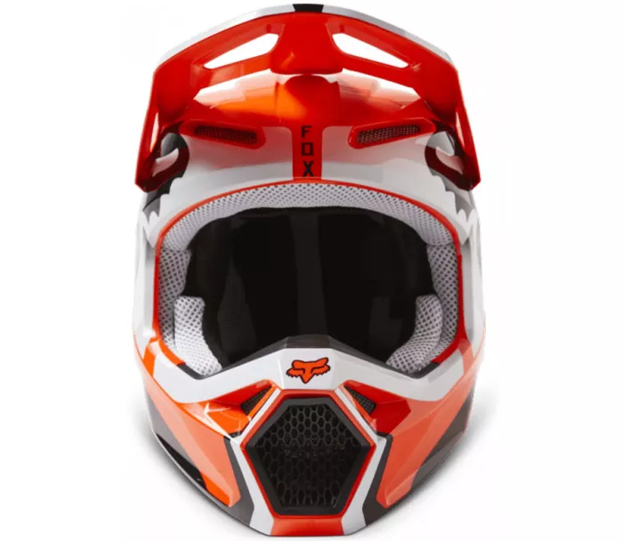 Kask motocrossowy Fox Yth V1 Leed Dot/Ece Fluo Pomarańczowy Rozmiar YS