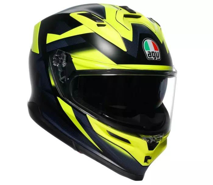 Integralny kask AGV K7 E2206 GLIMPSE BLACK/YELLOW FLUO