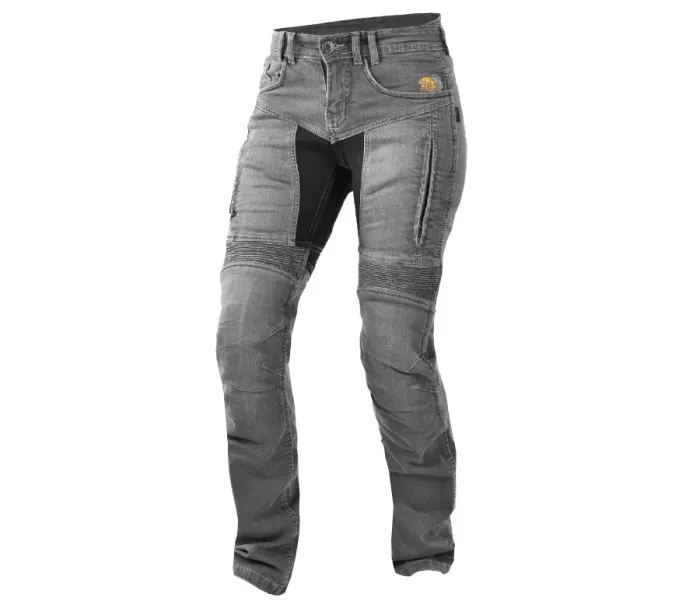 Damskie jeansy motocyklowe Kevlar Trilobite Parado szare (przedłużone) rozmiar 36