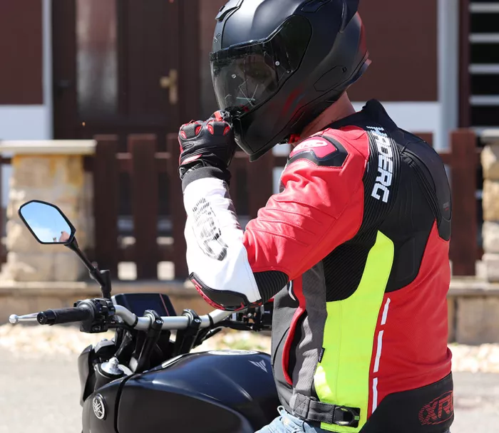 Kurtka motocyklowa XRC Haderg czerwona / czarna / biała / fluo