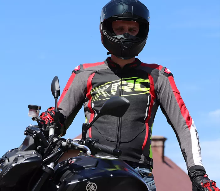 Kurtka motocyklowa XRC Haderg czerwona / czarna / biała / fluo
