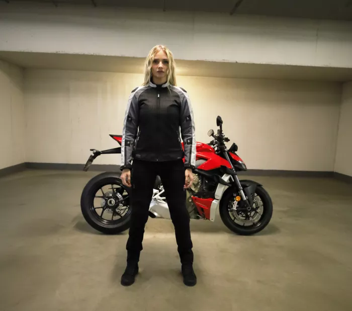 Kurtka motocyklowa damska XRC Haderg AIR 2.0 ladies jacket fluo/grey