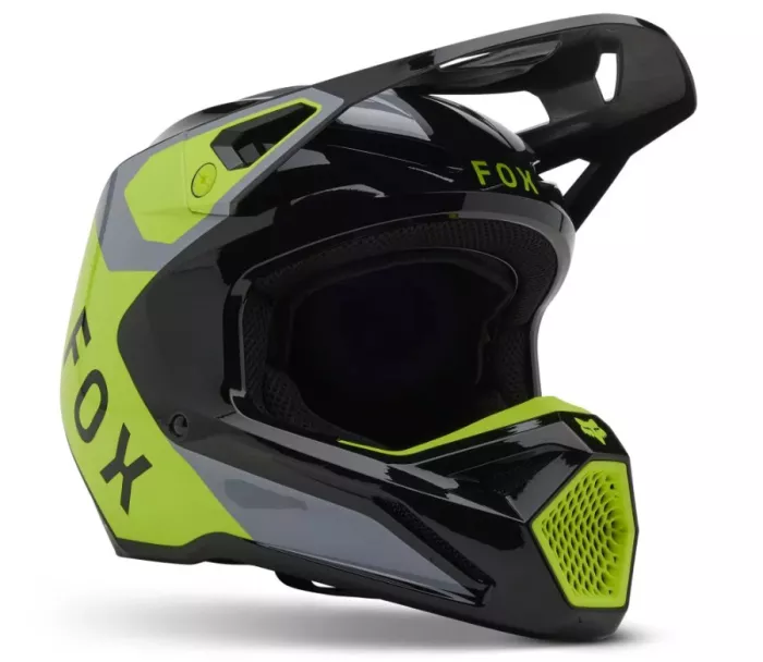 Fox V1 Lean Helmet Grey/Yellow vel. S