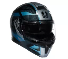 Kask składany AGV E2206 STREETMODULAR LEDRO MATT BLACK/POWDER BLUE