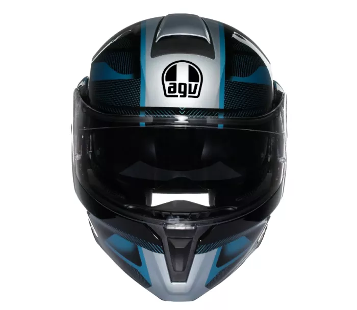 Kask składany AGV E2206 STREETMODULAR LEDRO MATT BLACK/POWDER BLUE