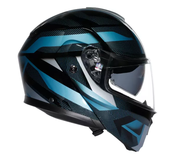Kask składany AGV E2206 STREETMODULAR LEDRO MATT BLACK/POWDER BLUE