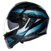 Kask składany AGV E2206 STREETMODULAR LEDRO MATT BLACK/POWDER BLUE