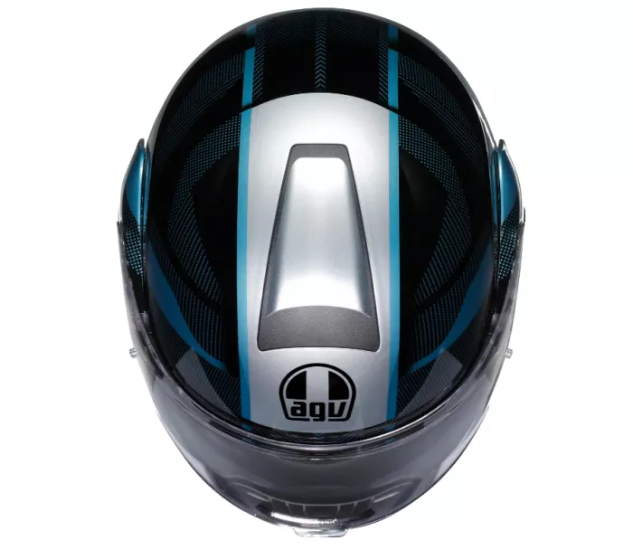 Kask składany AGV E2206 STREETMODULAR LEDRO MATT BLACK/POWDER BLUE