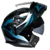 Kask składany AGV E2206 STREETMODULAR LEDRO MATT BLACK/POWDER BLUE