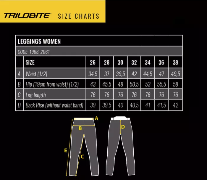 Spodnie damskie Trilobite Leggings 2.0 monolayer black