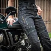 Damskie jeansy motocyklowe Kevlar Trilobite 661 Parado slim fit czarne poziom 2