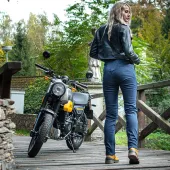 Damskie jeansy motocyklowe Trilobite Tactical granatowe