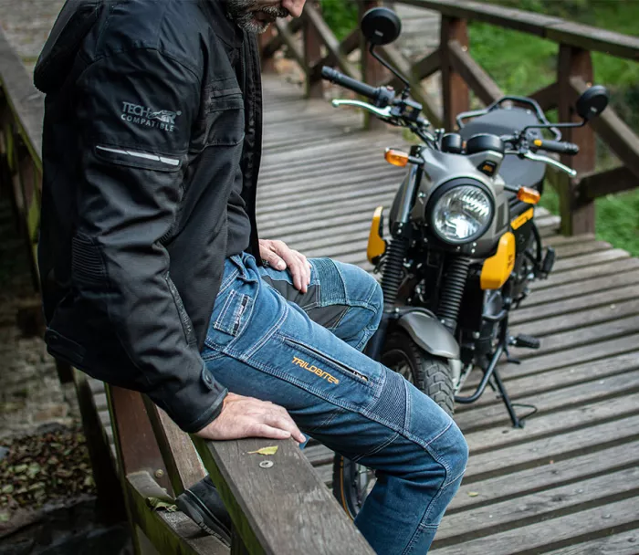 Jeansy Kevlar motocyklowe Trilobite 661 Parado niebieskie SLIM