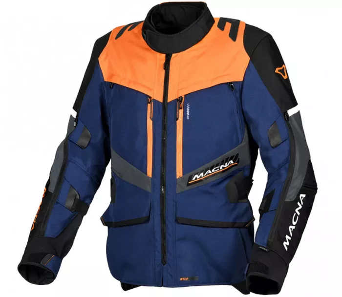 Kurtka motocyklowa Macna Domane granatowo-pomarańczowo-czarna męska, rozmiar XL