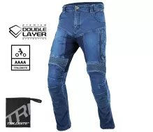 Spodnie motocyklowe Trilobite Parado doublelayer AAAA slim fit men blue level 2