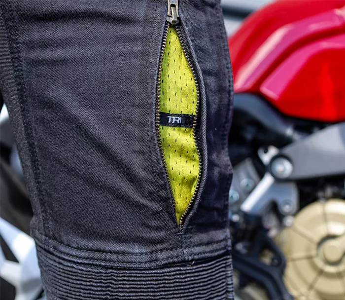 Jeansy motocyklowe męskie Trilobite Parado doublelayer AAA regular fit black level 2